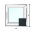 Окно ПВХ 600*600, поворотно-откидное, двухкамерный стеклопакет, ламинация "Антрацит" - Наши окна - магазин готовых пластиковых окон и дверей