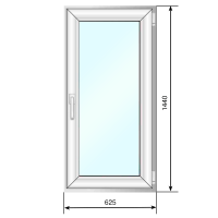 Окно ПВХ 625*1440, поворотно-откидное, двухкамерный стеклопакет, ламинация "Антик", после монтажа - Наши окна - магазин готовых пластиковых окон и дверей