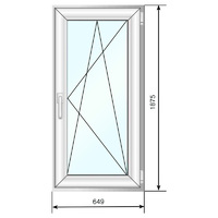 Окно ПВХ 649*1875 мм, по+мп, СПД 40 - Наши окна - магазин готовых пластиковых окон и дверей