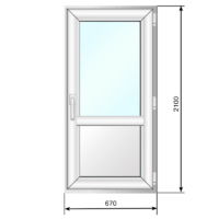 Дверь балк. 670*2100, стеклопакет двухкамерный+сэндвич 32мм - Наши окна - магазин готовых пластиковых окон и дверей