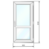 Балконная дверь ПВХ 683*2101 мм, по+мп, СПД 40 - Наши окна - магазин готовых пластиковых окон и дверей