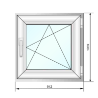 Окно ПВХ 912*1059 мм, пов.-отк., СПО 24 - Наши окна - магазин готовых пластиковых окон и дверей