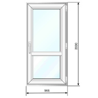 Балконная дверь ПВХ 966*2000 мм, по+мп, СПД 40 - Наши окна - магазин готовых пластиковых окон и дверей