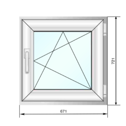 Окно ПВХ 671*721, п/о с 4 мп, ПД 40 - Наши окна - магазин готовых пластиковых окон и дверей