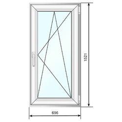 Окно ПВХ 696*1521 мм, по+мп, СПД 40 - Наши окна - магазин готовых пластиковых окон и дверей