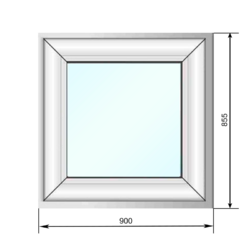 Окно ПВХ 900*855, глухое, двухкамерный стеклопакет - Наши окна - магазин готовых пластиковых окон и дверей