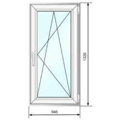 Окно ПВХ 946*1320, п/о с 4 мп, СПД 40 - Наши окна - магазин готовых пластиковых окон и дверей