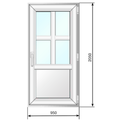 Дверь ПВХ входная 950*2050 Классика - Наши окна - магазин готовых пластиковых окон и дверей