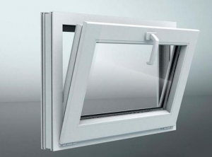 Окно ПВХ 700*500, фрамуга откидная, двухкамерный стеклопакет 32 мм Therm - Наши окна - магазин готовых пластиковых окон и дверей