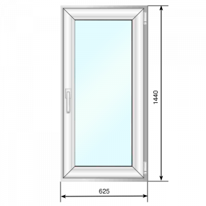 Окно ПВХ 625*1440, поворотно-откидное, двухкамерный стеклопакет, ламинация "Антик", после монтажа - Наши окна - магазин готовых пластиковых окон и дверей