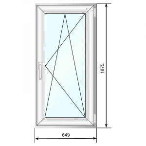 Окно ПВХ 649*1875 мм, по мп, СПД 40 - Наши окна - магазин готовых пластиковых окон и дверей