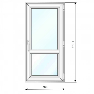 Балконная дверь ПВХ 683*2101 мм, по мп, СПД 40 - Наши окна - магазин готовых пластиковых окон и дверей