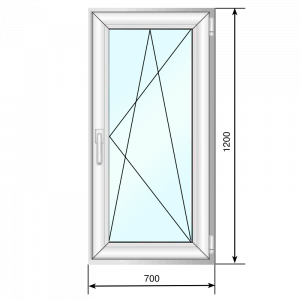 Окно ПВХ 700*1200, поворотно-откидное, двухкамерный стеклопакет, фурнит.МACO, усилен.петли - Наши окна - магазин готовых пластиковых окон и дверей