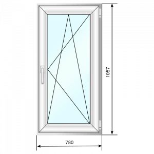 Окно ПВХ 780*1057, пов.-откид., однокамерное усиленное - Наши окна - магазин готовых пластиковых окон и дверей