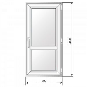 Дверь балк. 800*2000, поворотно-откидная - Наши окна - магазин готовых пластиковых окон и дверей