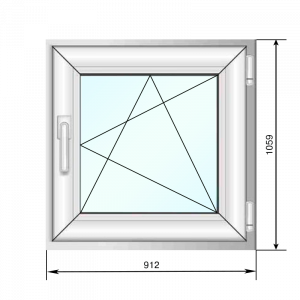 Окно ПВХ 912*1059 мм, пов.-отк., СПО 24 - Наши окна - магазин готовых пластиковых окон и дверей